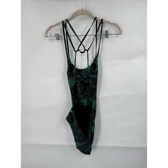 Mystic Jorun Cutout Swimsuit One Piece Women Women 38/8 Green Black Beach - Picture 9 of 13